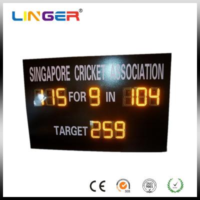 China Cricket Match Customized Small Digital Scoreboard LOGO In High Bright Amber Color for sale