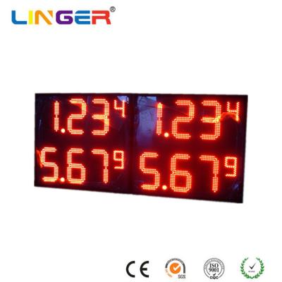 China Red Digits Color Professional Led Price Display , Electronic Gas Price Signs X 4 Rows for sale
