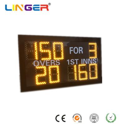 China Small Model Digital Cricket Scoreboard In Yellow Color With IR Hand Held Remote Control for sale