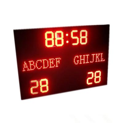 China Brillo estupendo en marcador del fútbol del color rojo LED con nombre electrónico del equipo en venta