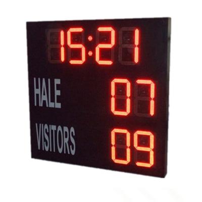 China Red Electronic Large Digital Soccer Scoreboard With Waterproof Iron Cabinet for sale