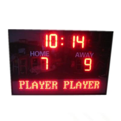 China Electronic Team Name In Red  Color LED Football Scoreboard With Waterproof Cabinet for sale