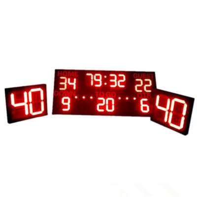 China El marcador multifuncional del fútbol de los deportes LED con CE/RoHS del reloj de tiro aprobó en venta