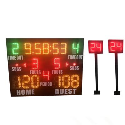 China Small Model Standard LED Basketball Scoreboard Plus Shot Clock Long Life for sale