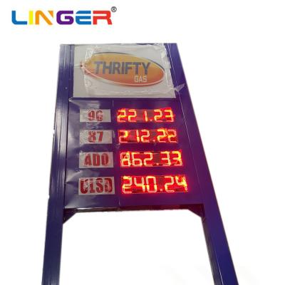 China Red Color LED Fuel Price Sign With Completely Frame Stand And LOGO for sale