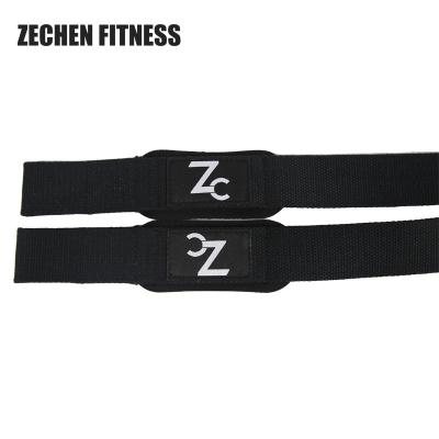 China Figure 8 Weightlifting Wrist Straps Black Gymnastic Fitness Thicker Cotton for sale