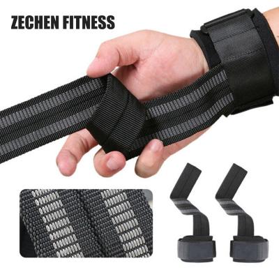 China 38mm WeightLifting Wrist Straps Non Slip Silicone Grip Neoprene Support for sale