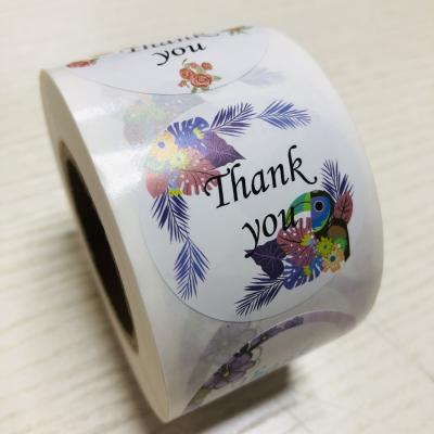 China La flor de la ronda del vinilo personalizada le agradece las etiquetas engomadas en venta