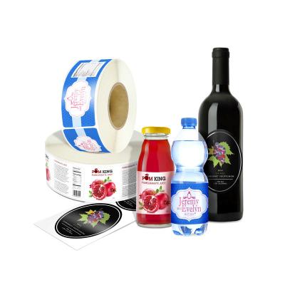 China High Quality Custom Printed Adhesive Rolled Labels For Glass Wine Bottles for sale