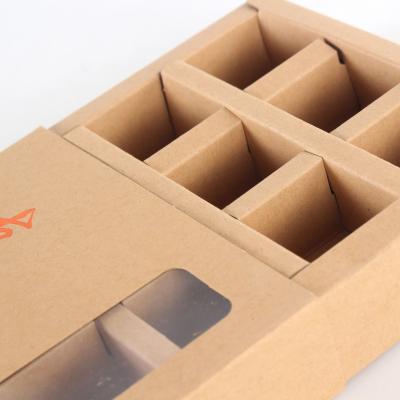 China Sliding Cover Kraft Paper Gift Boxes with a Grid Draw for sale