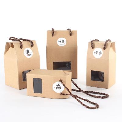China Impact Resistant Double Rope PVC Window Kraft Paper Gift Boxes for sale