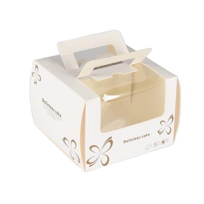 China Clear Handle Wedding Cake Favor Boxes With Transparent Window for sale