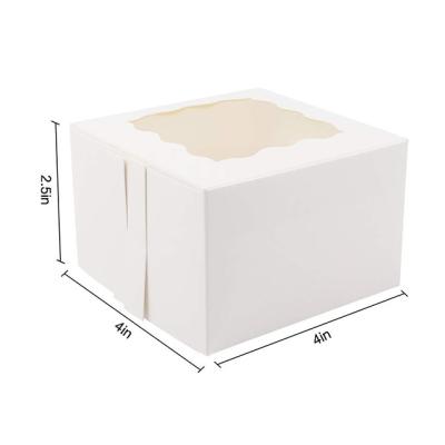 China Kraft or White Bakery Paper Boxes with Window for Cake and Cookies for sale