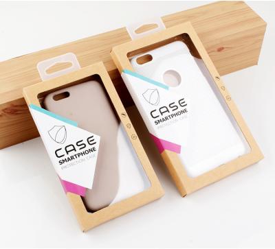 China Customized Phone Case Packaging Kraft Paper Box with Clear pvc Window for sale