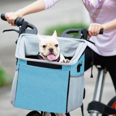 China Outdoor Travel Bike Sports Cat Dog Carrier Bicycle Front Basket Bicycle Pet Carrier for sale