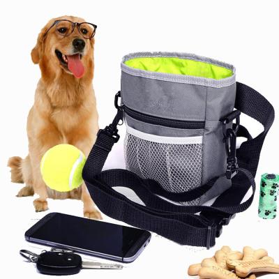 China Custom Logo Small Dog Training Bag Walk Waist Pack Washable Pet Dog Pouch Treat Bag with Drawstring for sale