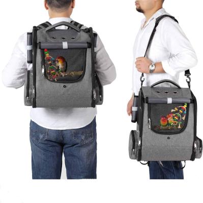 China Airplane Approved Mesh Breathable Travel Pet Bag Bird Parrot Carrier animal cages bird backpack carrier for sale