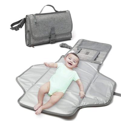 China Travel Mat Station Grey Large baby diaper mat Baby Portable Changing Pad for sale