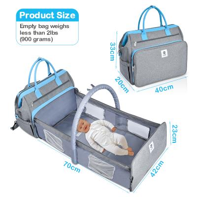 China Soft & Breathable Multifunction diaper bed bag with changing station Backpack Baby Diaper bag for sale