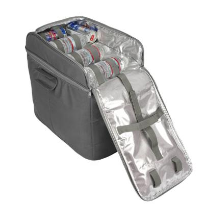 China Outdoor Family Capacity Insulated Picnic Basket Cooler Thermal Collapsible Double Compartment Picnic Basket à venda