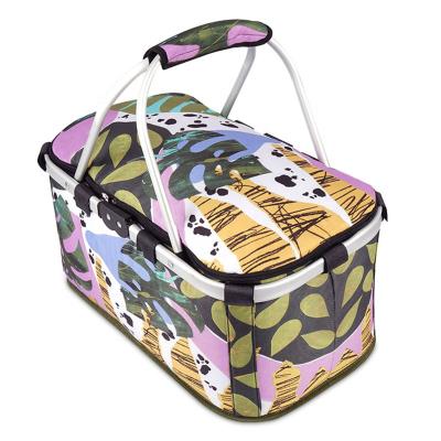 China 2020 Factory Price Picnic Basket Retail Thermal Insulated Food Bags Outdoor Woven Camping Picnic Basket with Cooler Bag à venda