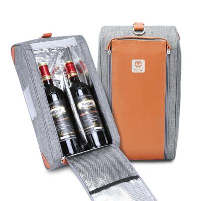 China BSCI factory custom travel wine carry bag wine holder bag wine cooler bag en venta