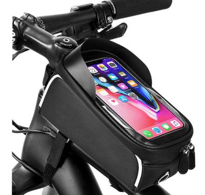 China Large capacity Waterproof bicycle mobile phone bag EVA bike bag top tube package for sale