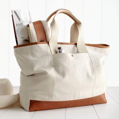 China custom logo premium quality large canvas tote shoulder bag canvas tote bag shopping for sale