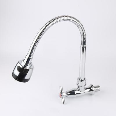 China Flexible Spout Kitchen Tap Cold Only With Two Functions Sprayer Wall Mounted In Chrome for sale