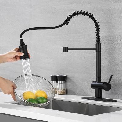 China Commercial Brass Single Hole Kitchen Sink Faucet With Pulldown Sprayer for sale