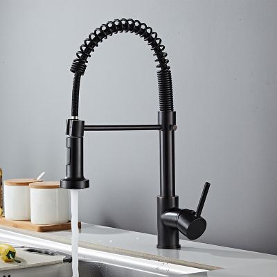 China Solid Brass Pull Down Kitchen Faucet 360 Degree Swiveling Kitchen Sink Mixer for sale