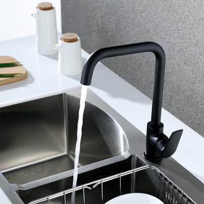China SS Spout Single Handle Kitchen Faucet Chrome Finish Hot Cold Water Mixer Tap for sale