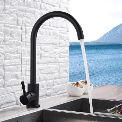 China Stainless Steel High Arc Kitchen Sink Faucet Chrome Matte Black Gold SN Finish for sale