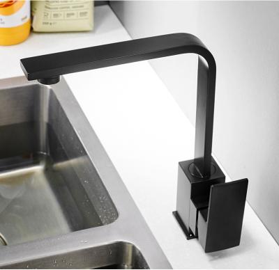 China Stainless Steel Kitchen Sink Mixer Faucet Square Handle Modern Kitchen Faucet for sale