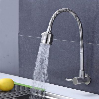 China SUS304 SN Single Lever Kitchen Faucet Flexible Spout With 2 Functions Sprayhead for sale