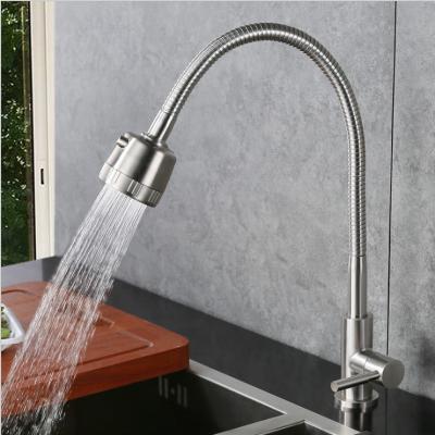 China SUS304 Stainless Steel Kitchen Cold Only Faucets SN Flexible Spout for sale
