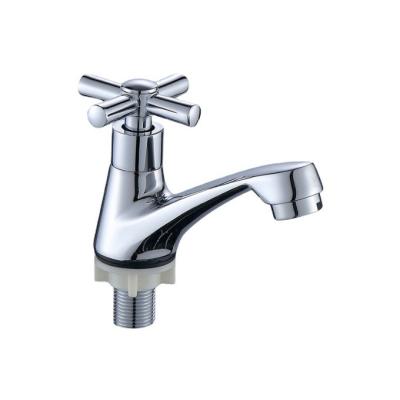 China Zinc Single Hole Vessel Sink Faucet Cross Handle Cold Only Faucets for sale