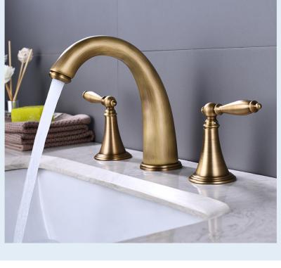 China Brass 8In Widespread Centerset Bathroom Faucet In Chrome White Matte Black Gold for sale