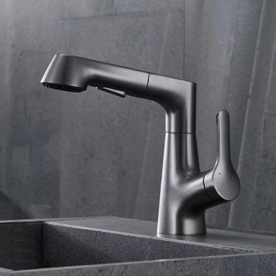 China Brass Modern Pull Out Single Handle Basin Mixer tap 360 Degree Swivel for sale