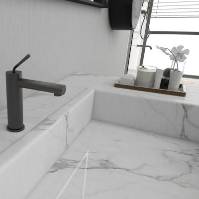 Chine Mélangeur simple de bassin de navire de SN de Matte Black de poignée de robinets de salle de bains du minimaliste SUS304 à vendre