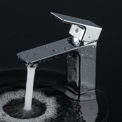 China ODM Cold And Hot Waterfall Basin Mixer Tap In Chrome Matte Black Grey for sale