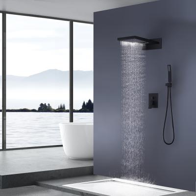 China 1 Handle 3 Spray wall mount shower faucet set With 9 In Waterfall Shower Head for sale