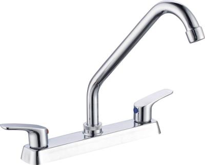 China 8in Solid Brass Centerset Kitchen Faucet Cold And Hot Water Deck Mounted for sale