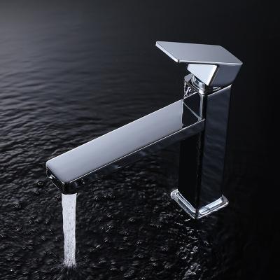 China 1.2GPM Single Cold Water Basin Tap Matte Black Chrome Vessel Sink Faucet for sale