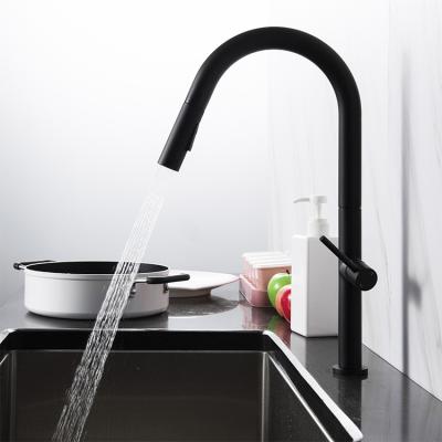 China SUS304 Single Handle Pull Down Sprayer Kitchen Faucet Chrome Nickel Finished for sale