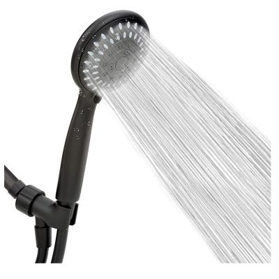 中国 ABSは壁の台紙のシャワー・ヘッドの無光沢の黒いスプレー機能5つノズルを通して出す 販売のため