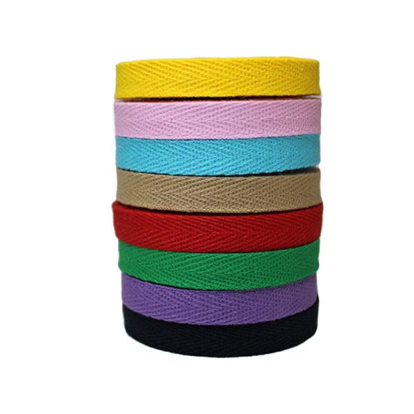 Quality Customized Cotton Twill Webbing 1cm Herringbone Webbing Tape for sale