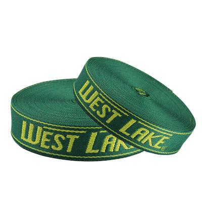 China Nylon Polyester Jacquard Webbing Tape 2.6cm Width Green Elastic Band for sale