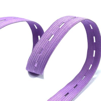 China Adjustable Buttonhole Elastic Webbing 20mm Elastic Strap With Button Holes for sale