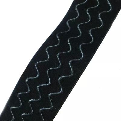 China 10mm-65mm Width Anti Slip Webbing Spandex Silicone Elastic Band for sale